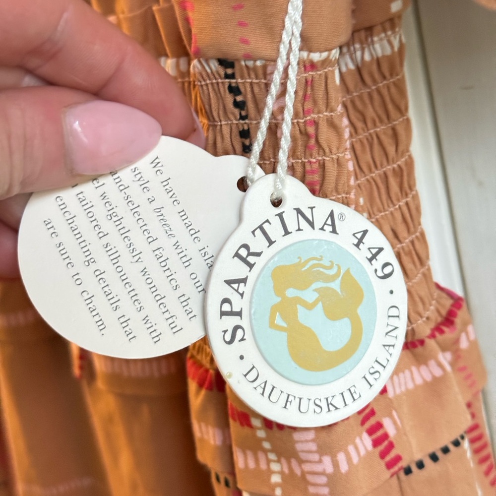 Spartina 449 Terracotta Check Maxi Dress - Picture 5 of 9